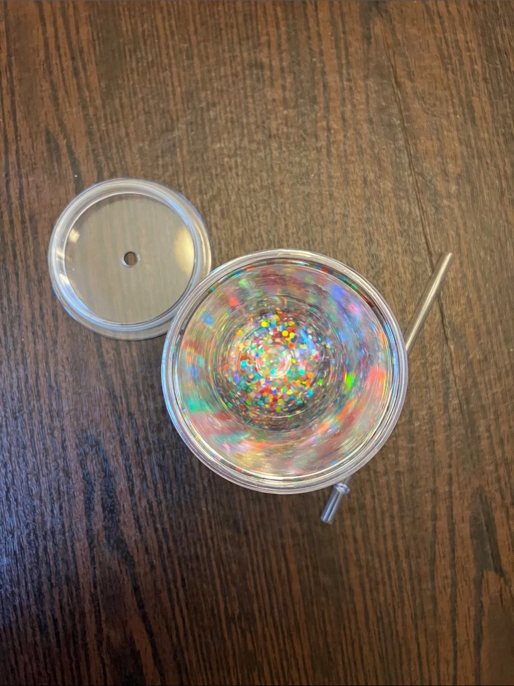Clear Confetti Tumbler with Straw - Multi Color
